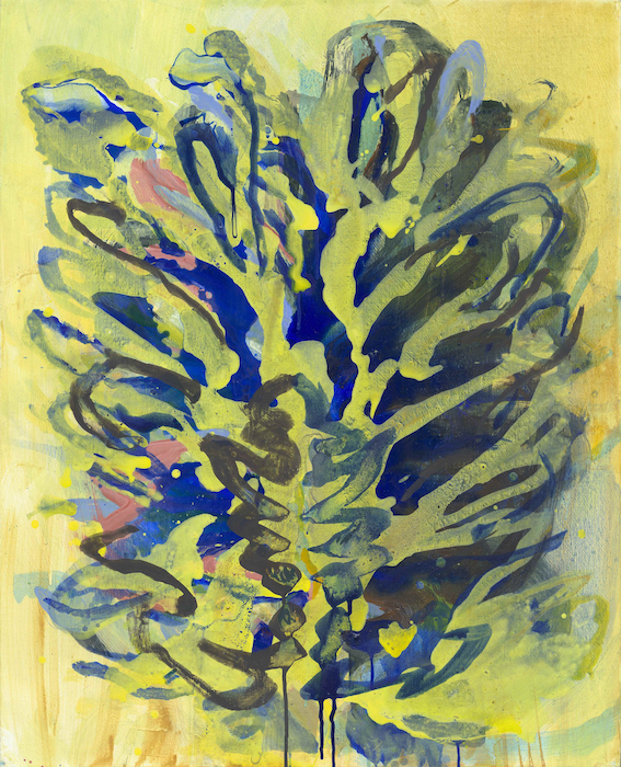Cendre et acrylique sur toile, 100 x 81 cm